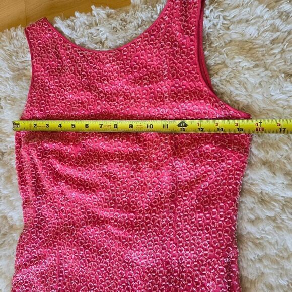 100% Silk Beaded Maxi Dress Embellished Pink Y2K Size 8 by Suzanne  Barbiecore - Picture 9 of 13
